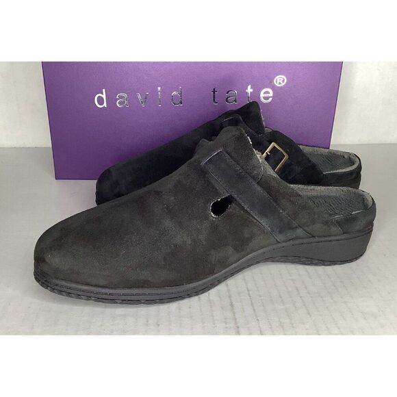 David Tate Women's 13WW Calm Black suede slipper - Picture 3 of 6